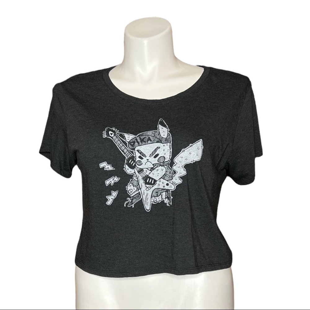Minivanvan Punk Rock Pikachu Cropped Graphic Tee size XL